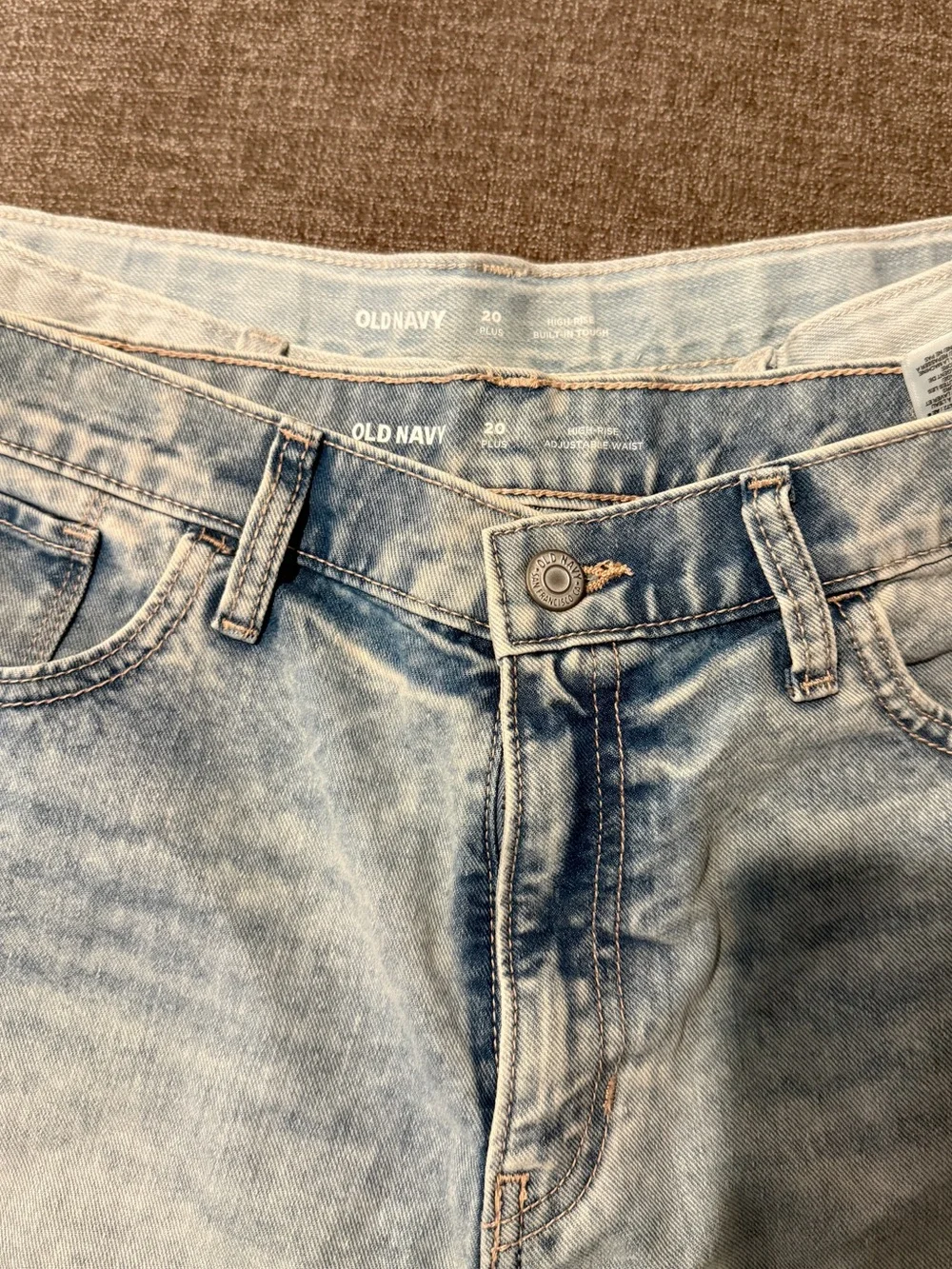 Set of 2 Old Navy Light Blue Denim Shorts High-Rise Frayed NWT Girls Plus 20